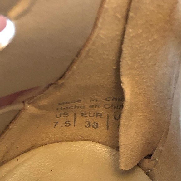 NWOT Aldo Nude Leather Tie Up Cage Heels - Picture 5 of 11